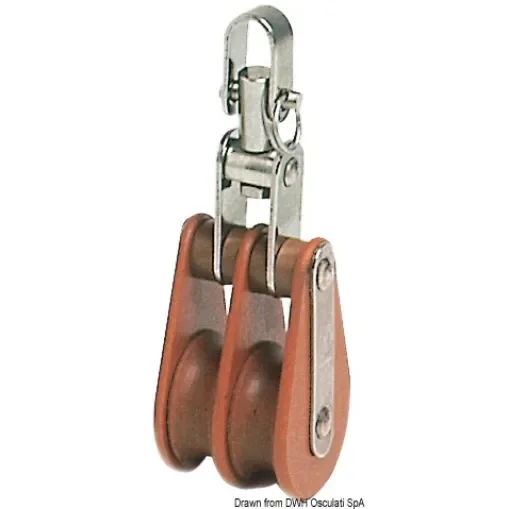 Osculati - Tufnol HYE block 2 pulleys 8x30mm TW - 55.007.00 product image