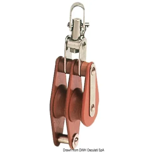 Osculati - Tufnol HYE block 2 pulleys 8x30mm TWH - 55.009.00 product image