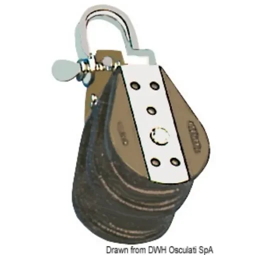 Osculati - Ball-bearing block 2pulley w/shackle 8x28mm - 55.030.08 product image