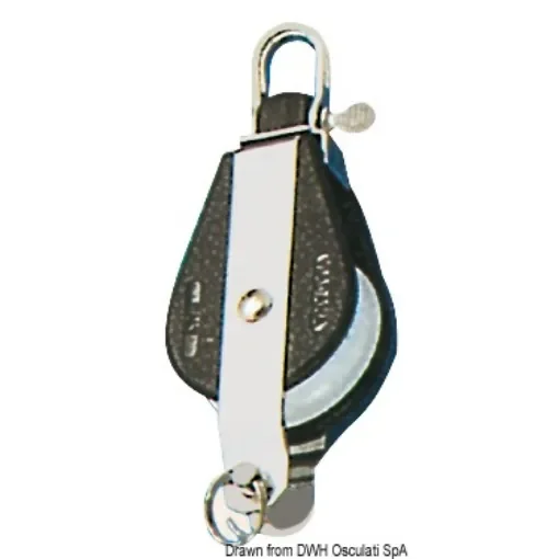 Osculati - Plastinox block 1pulley swivel or fixed head 12x56 w/becket - 55.101.02 product image