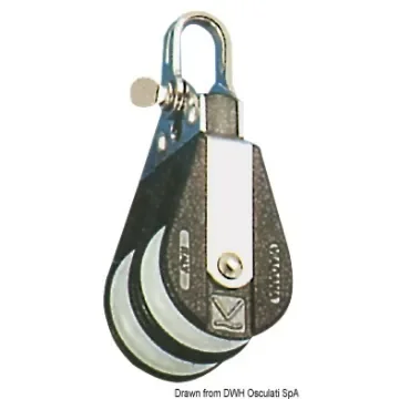 Osculati - Plastinox block 2pulleys w/shackle 8x34 - 55.104.00 product image