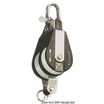 Osculati - Plastinox block 2pulleys shackle and becket 8x34 - 55.105.00 product image