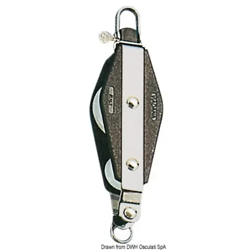 Osculati - Plastinox violin block 2pulleys 12x56 w/becket - 55.109.02 product image