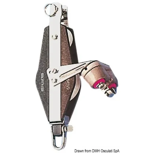 Osculati - Plastinox violin block 2pulleys 10x45 w/cam and becket - 55.111.01 product image