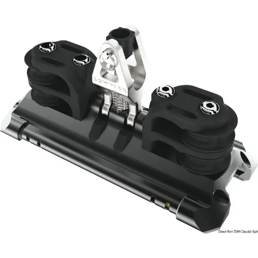 Osculati - Mainsheet car 2 upstand double control line sheave - 68.722.02 product image