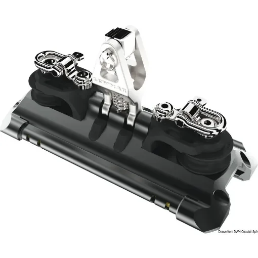 Osculati - Mainsheet car 2 upstand double control line sheave w/becket - 68.724.02 product image