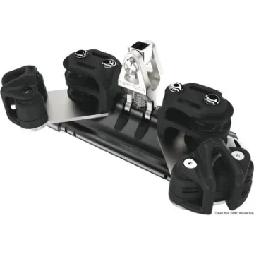 Osculati - Mainsheet car 1 upstand double control line sheave w/cleat - 68.725.01 product image