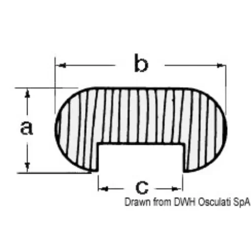 Osculati - Teak oval profile 12,5x25x10,5 mm - 71.019.00 product image
