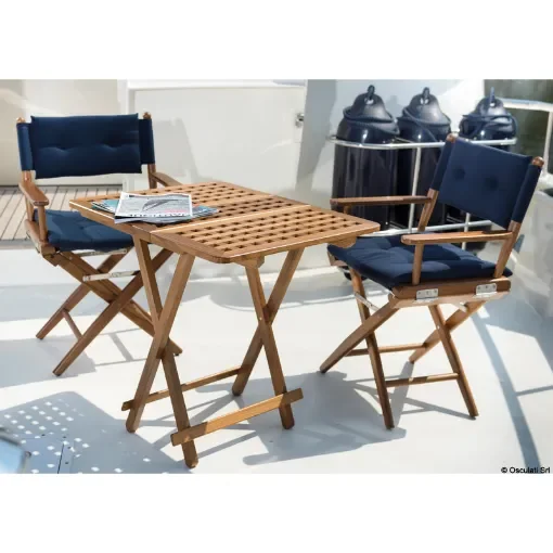 Osculati - Teak folding chair blue fabric - 71.323.20 product image