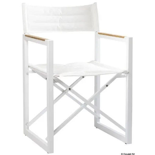 Osculati - Teak aluminium folding chair The Square white - 71.325.03 product image