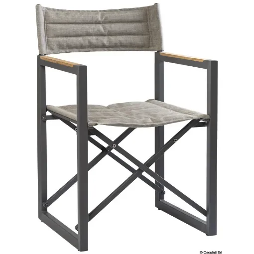 Osculati - Sedia pieghevole alluminio teak ARC The Square grigia - 71.325.04 product image