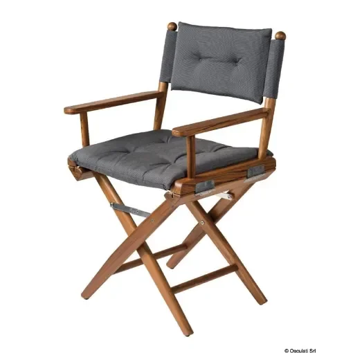 Osculati - Teak folding chair dark grey padded fabric - 71.326.32 product image