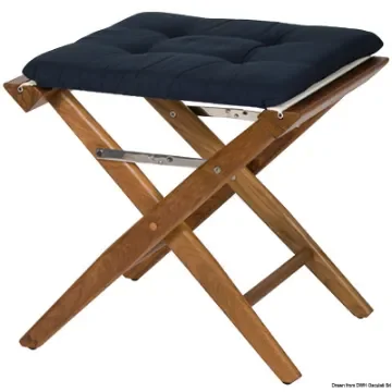 Osculati - Teak folding chair blue padded fabric brass - 71.336.50 product image