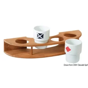 Osculati - Wall mounting teak 4-glass holder - 71.602.41 product image