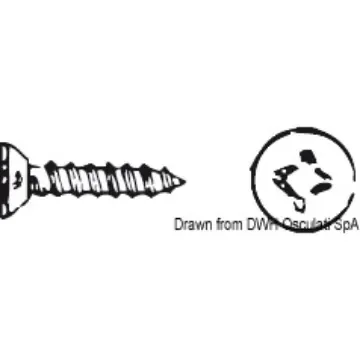 Self tapping screw cross head, countersunk, UNI 6955 DIN 7982 product image