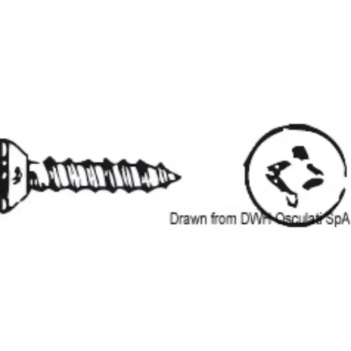 Self tapping screw cross head, countersunk, UNI 6955 DIN 7982 product image