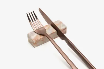 Marble Cutlery rests in Rosalba with knife cut product image
