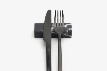 Marble Cutlery rests in Black Marble product image