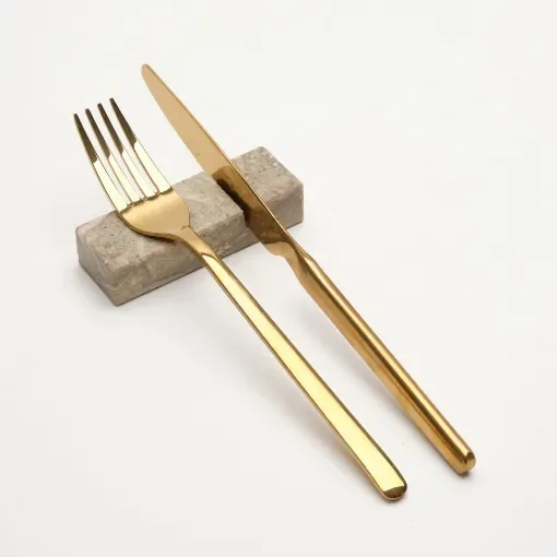 Marble Cutlery rests in Rustic Green Marble with knife cut product image