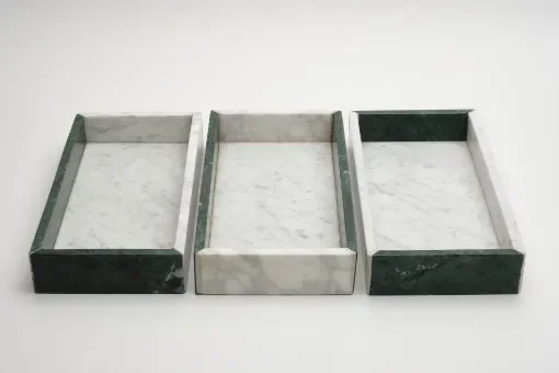 Rectangul Tray with Carrara Marble and Verde Alpi Marble product image