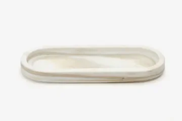 Oval Calacatta Gold marble tray product image