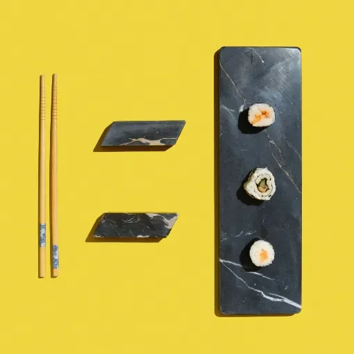 Black Marble Sushi Set product image