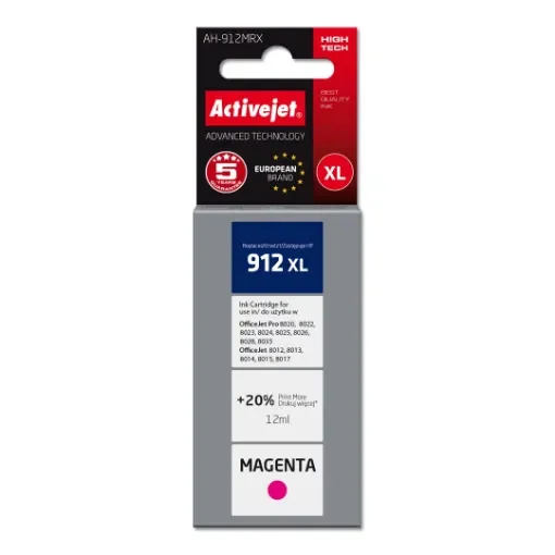 Activejet AH-912MRX Ink for Hp Printers, Replacement Hp 912XL 3Yl82ae; Premium; 990 Pages; Purple - AH-912MRX product image