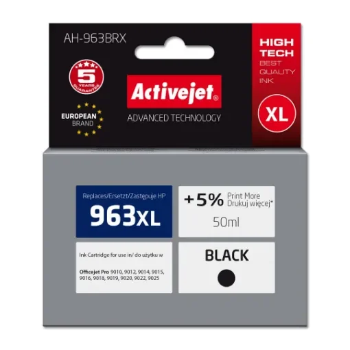 Activejet AH-963BRX Ink Cartridge (Replacement for Hp 963XL 3Ja30ae; Premium; 2100 Pages; 50 Ml  Black) - AH-963BRX product image