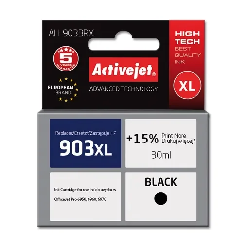 Activejet AH-903BRX Ink (Replacement for Hp 903XL T6m15ae; Premium; 30 Ml; Black) - AH-903BRX product image