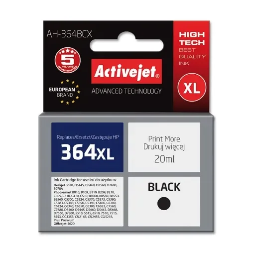 Activejet AH-364BCX Ink (Replacement for Hp 364XL CN684EE; Premium; 20 Ml; Black) - AH-364BCX product image