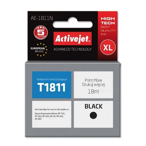 Activejet AE-1811N Ink (Replacement for Epson 18XL T1811; Supreme; 18 Ml; Black) - AE-1811N product image