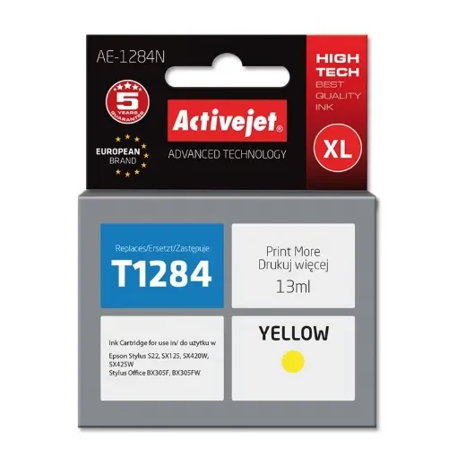 Activejet AE-1284N Ink (Replacement for Epson T1284; Supreme; 13 Ml; Yellow) - AE-1284N product image