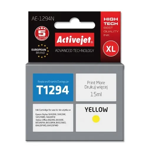 Activejet AE-1294N Ink (Replacement for Epson T1294; Supreme; 15 Ml; Yellow) - AE-1294N product image