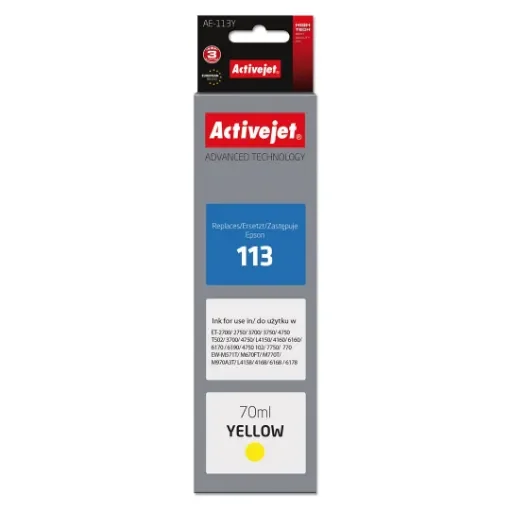 Activejet AE-113Y Ink (Replacement for Epson 113 C13t06b440; Supreme; 70 Ml; Yellow) - AE-113Y product image