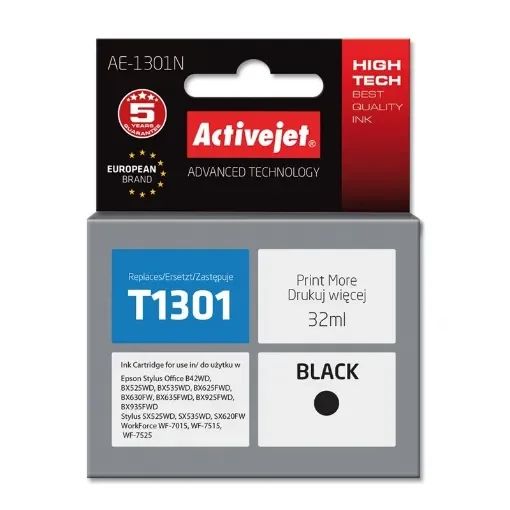 Activejet AE-1301N Ink (Replacement for Epson T1301; Supreme; 32 Ml; Black) - AE-1301N product image