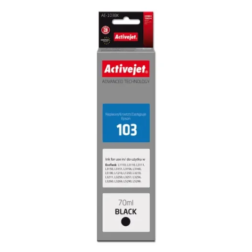 Activejet AE-103Bk Ink (Replacement Epson 103 C13t00s14a; Supreme; 70 Ml; Black) - AE-103Bk product image