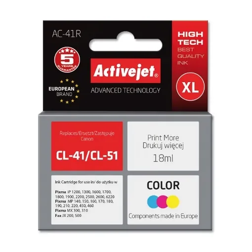 Activejet AC-41R Ink (Replacement for Canon Cl-41/Cl-51; Premium;18 Ml; Color) - AC-41R product image