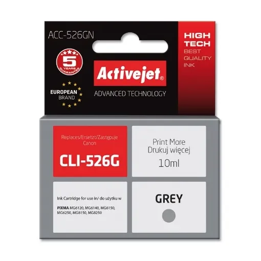 Activejet ACC-526GN Ink (Replacement for Canon CLI-526G; Supreme; 10 Ml; Grey) - ACC-526GN product image