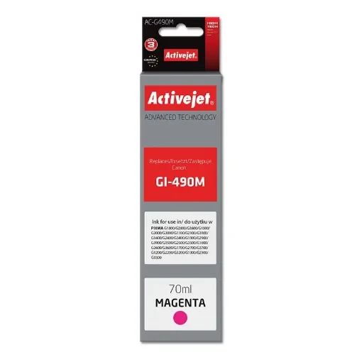 Activejet AC-G490M Ink for Canon Printer; Canon GI-490M Replacement; Supreme; 70 Ml; Magenta - AC-G490M product image