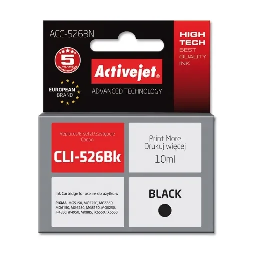 Activejet ACC-526BN Ink (Replacement for Canon CLI-526Bk; Supreme; 10 Ml; Black) - ACC-526BN product image