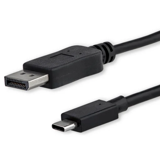 Startech.Com 3ft/1m Usb C To Displayport 1.2 Cable 4K 60Hz - Usb-C To Displayport Adapter Cable - HBR2 - Usb Type-C Dp Alt Mode To Dp Monitor Video Cable - Works W/ Thunderbolt 3 - Black - Cdp2dpmm1mb product image