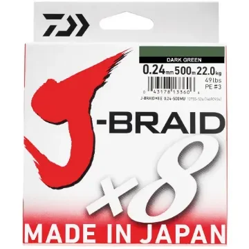 Daiwa J-Braid X8 300m Green D16 Braid product image