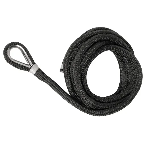 Black Soft Polyester Mooring Kit with Splice and Reinforced Stainless Steel Terminal product image