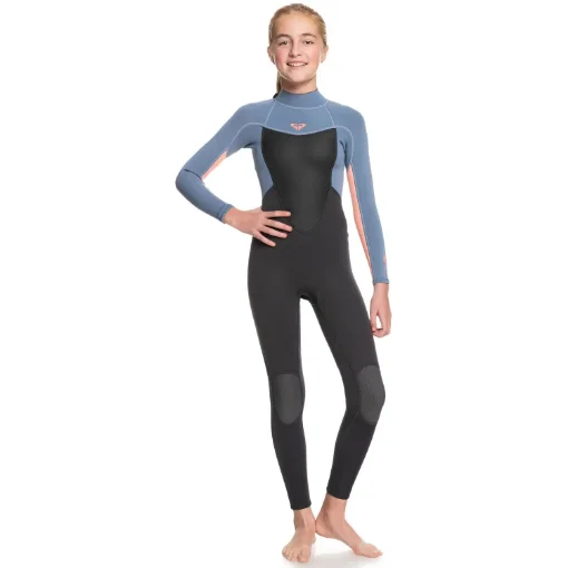 Roxy Girls' 3/2 Mm Surf Suit Black/Powder Grey/Sunglow Back Zip 12 Years product image