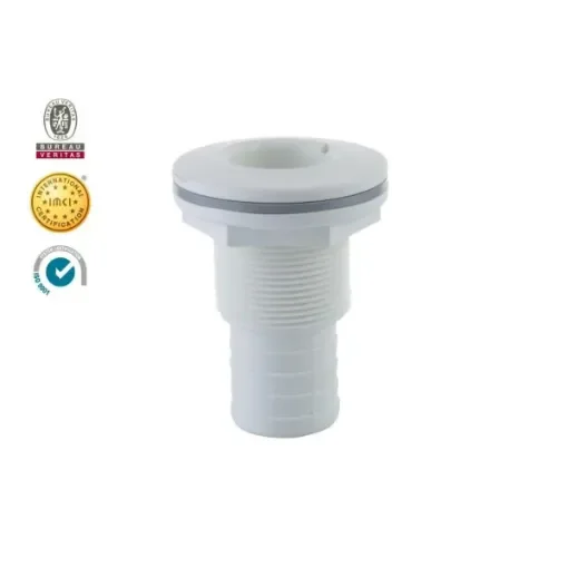 Trudesign 32mm Marine Tru-Hull Skin Fitting White - Durable Plastic Thru-Hull Fitting for Boats & Yachts - 1289E product image