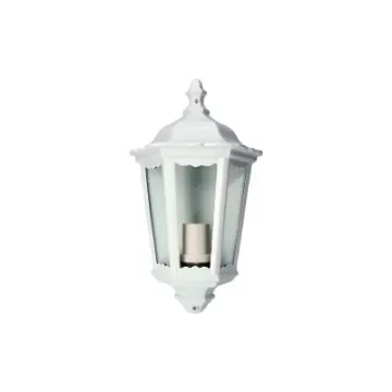 Edm Outdoor Wall Light in Aluminium and Glass - 100W - E27 - White - Bulb Not Included product image
