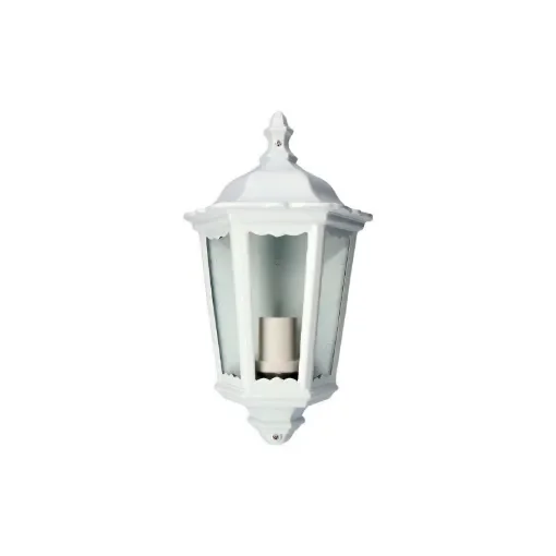 Edm Outdoor Wall Light in Aluminium and Glass - 100W - E27 - White - Bulb Not Included product image