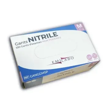 Box of 100 Powder-Free Nitrile Gloves Size M / 7-8 Emilabo product image