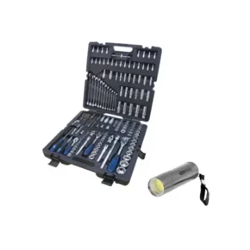 Ks Tools Set - Chrome Plus Socket Set - 216 Pcs - Cob Led Torch - L.84 Mm product image