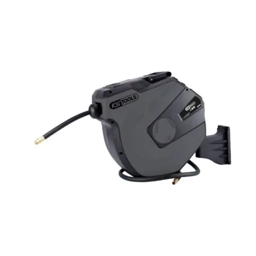 Ks Tools Air and Water Hose Reel - Grey - Wall-Mounted - 15m - 1/4 Inch - 515.3470 product image